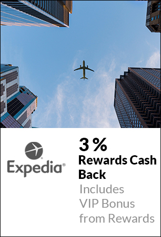 Shop Expedia VIP BONUS 3% Rewards Cash Back